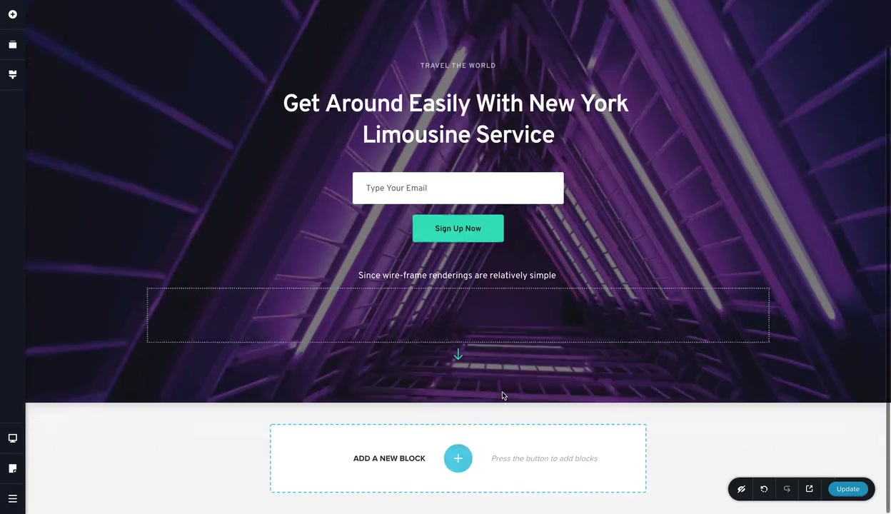 Landing Pad Website Builder interface